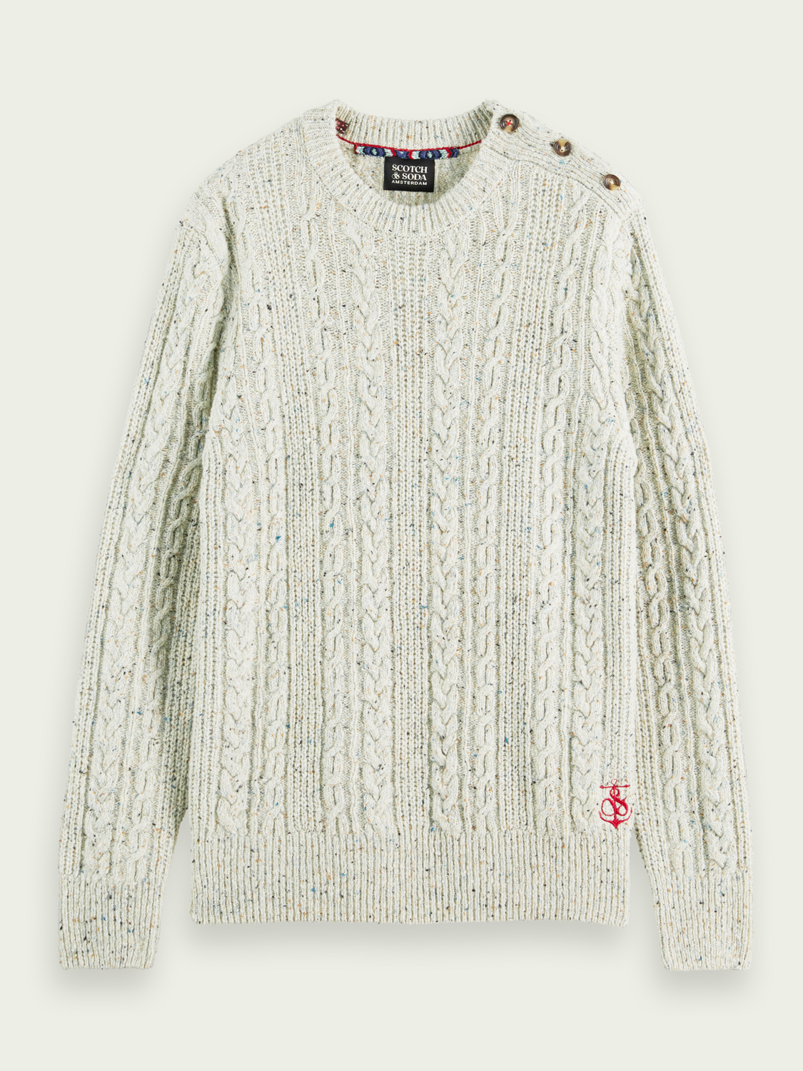 Cable Knit Wool-Blended Sweater | Scotch And Soda Outlet