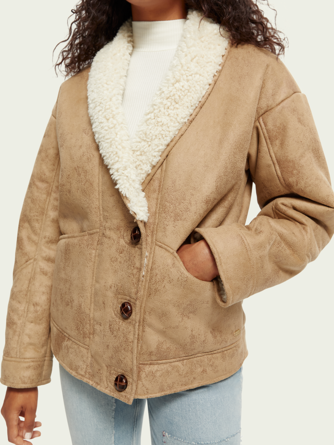 Faux Shearling-Lined Jacket | scotch & soda outlet