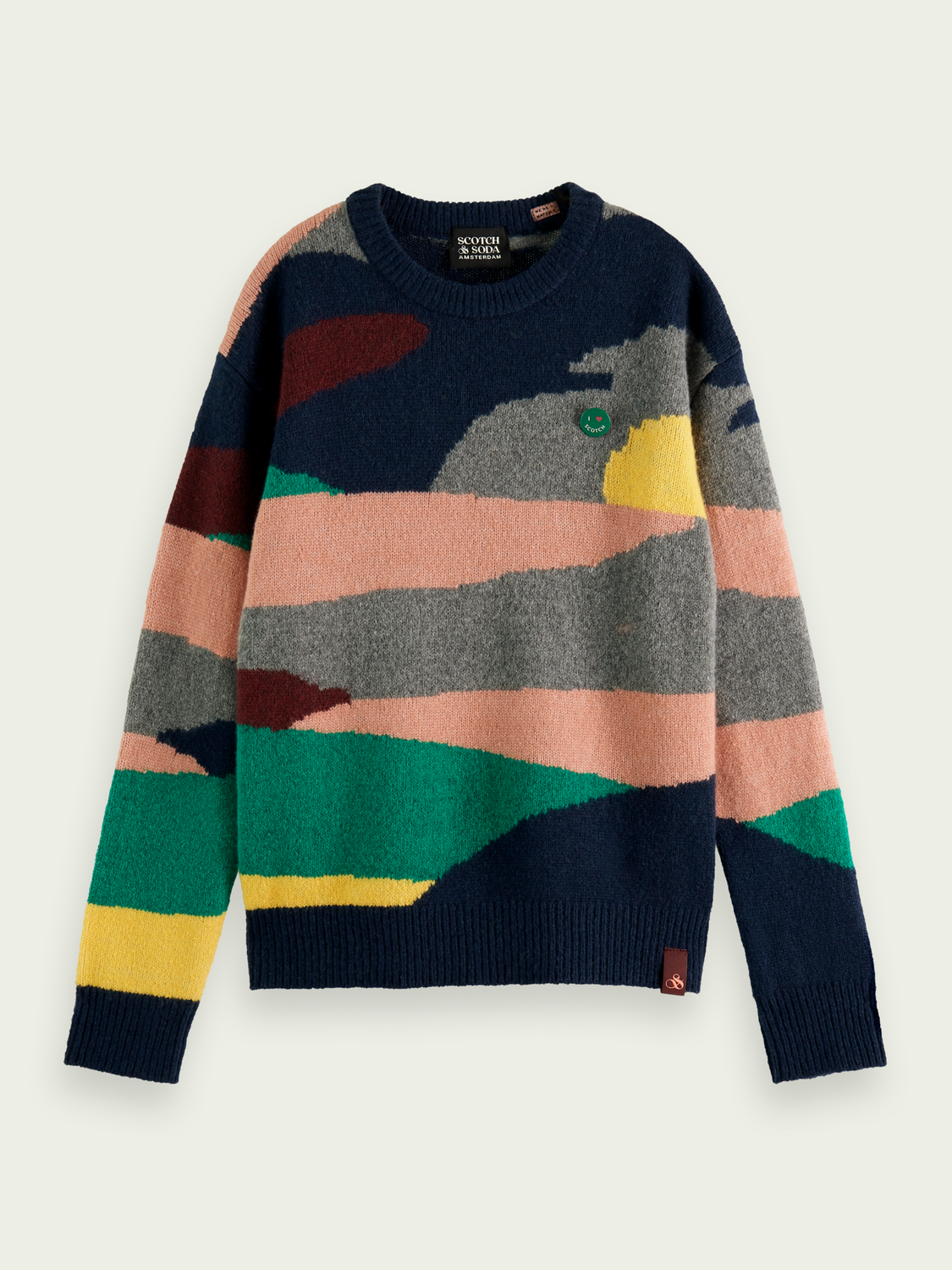 Wool-Blended Intarsia Knit Sweater | scotch & soda outlet