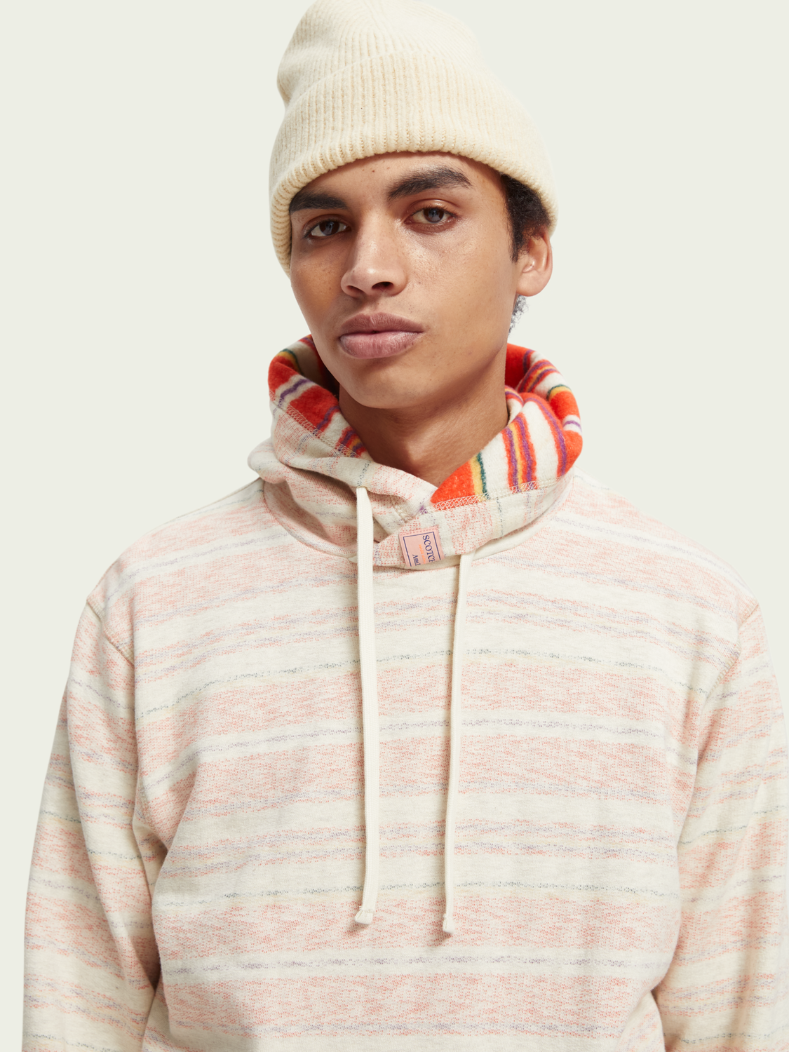 Striped Brushed Felpa Hoodie | Scotch And Soda Outlet
