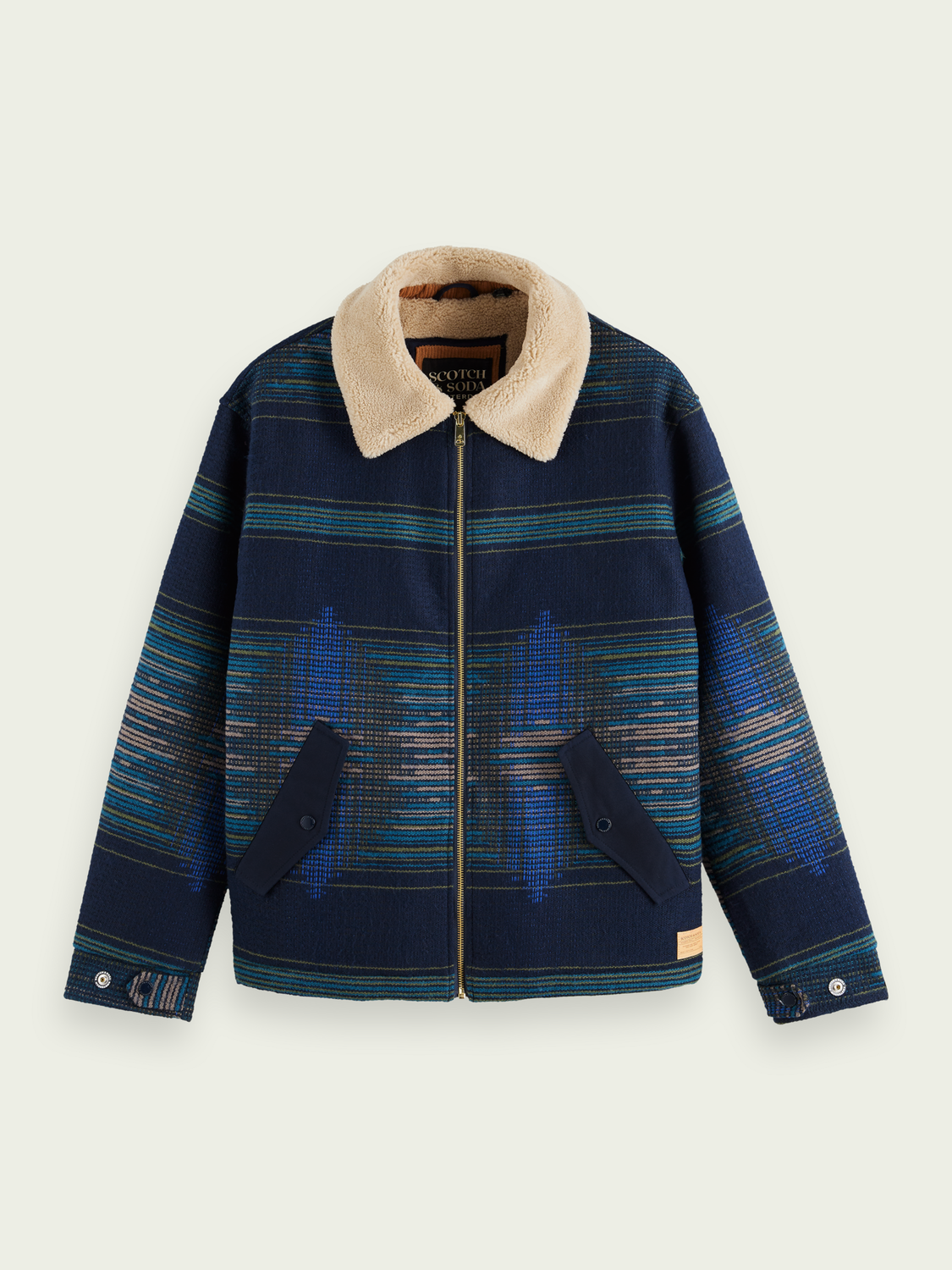 Teddy-Lined Jacquard Bomber Jacket | Scotch And Soda Outlet