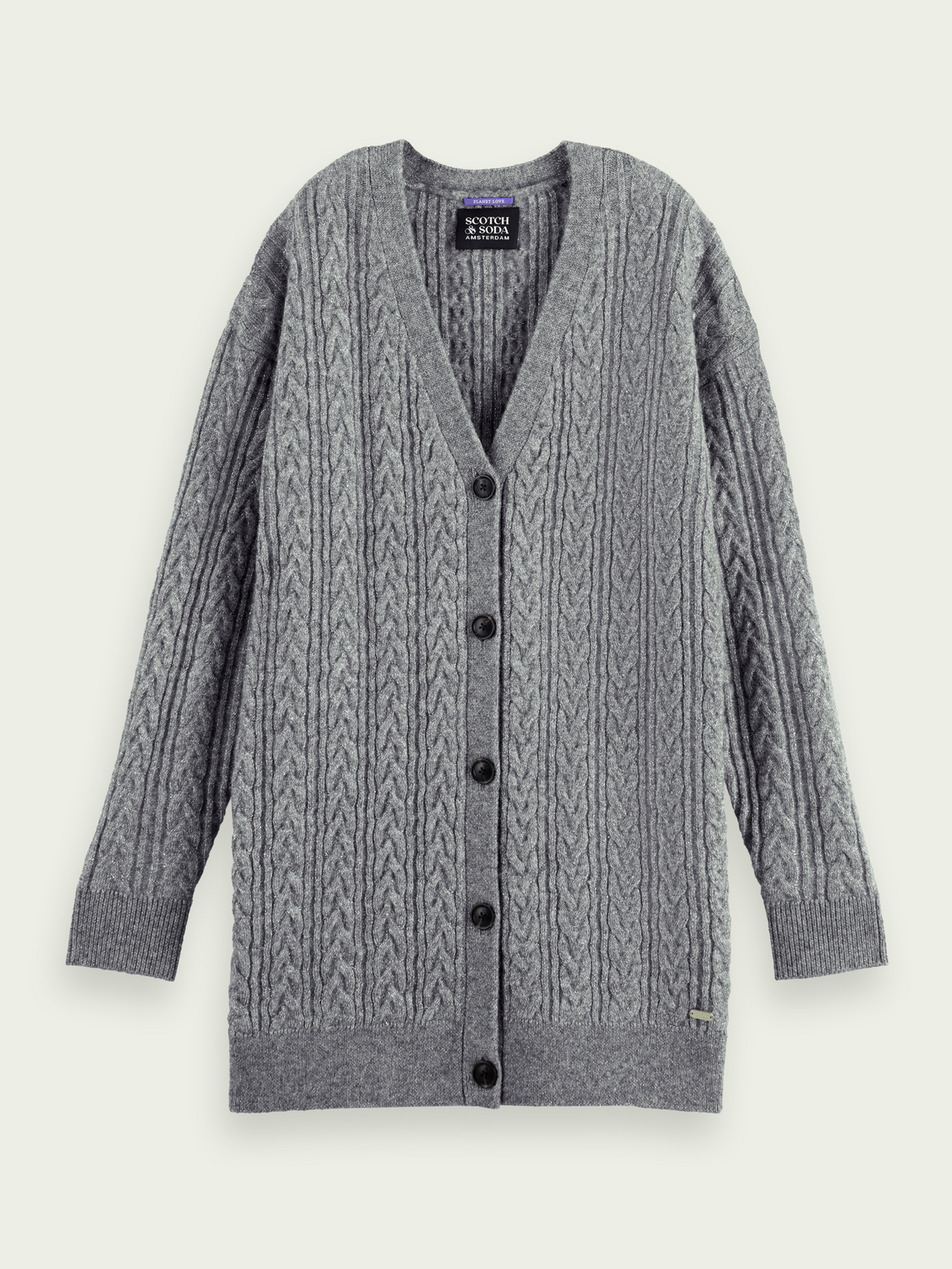 Wool-Blended Cable Knit Cardigan | scotch & soda outlet
