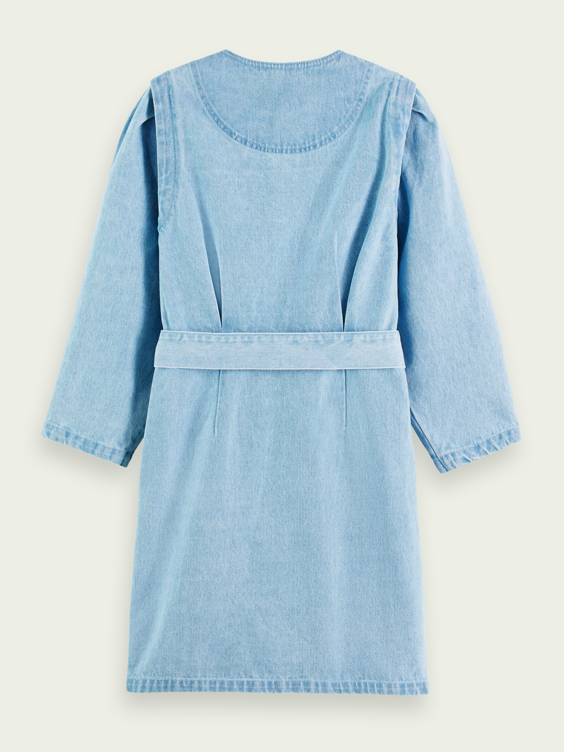 V-Neck Belted Denim Mini Dress | scotch & soda outlet