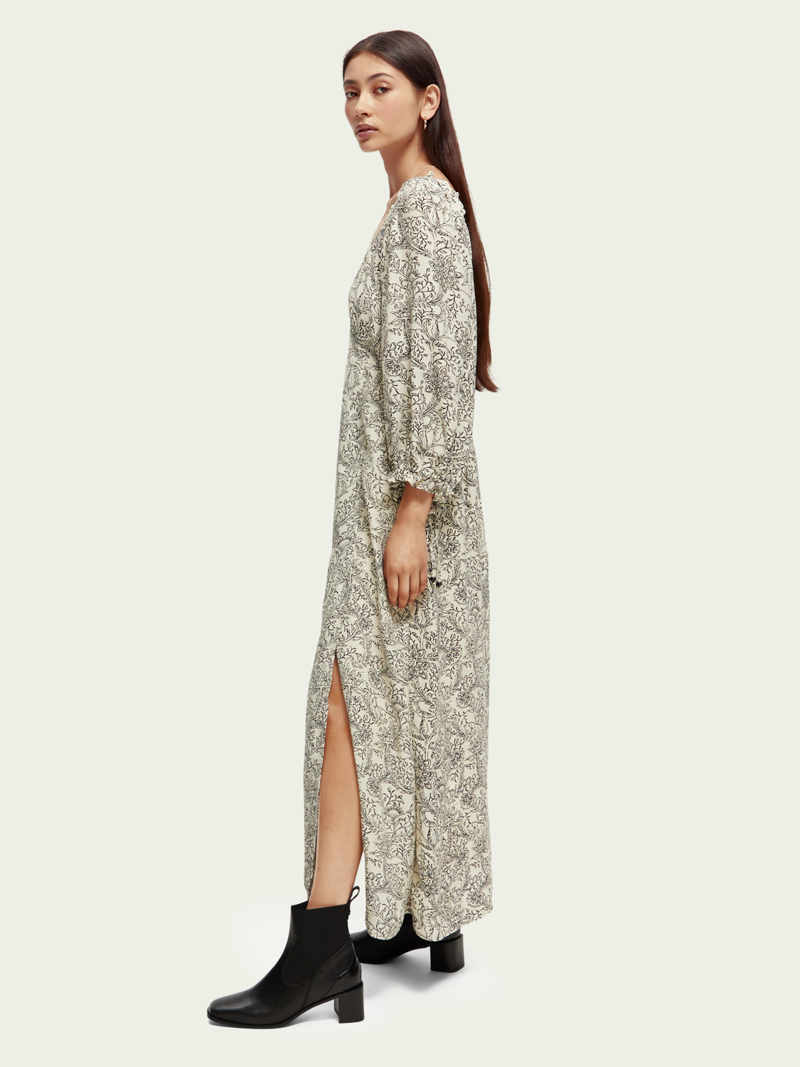 3/4-Length Sleeve Maxi-Dress | scotch & soda outlet