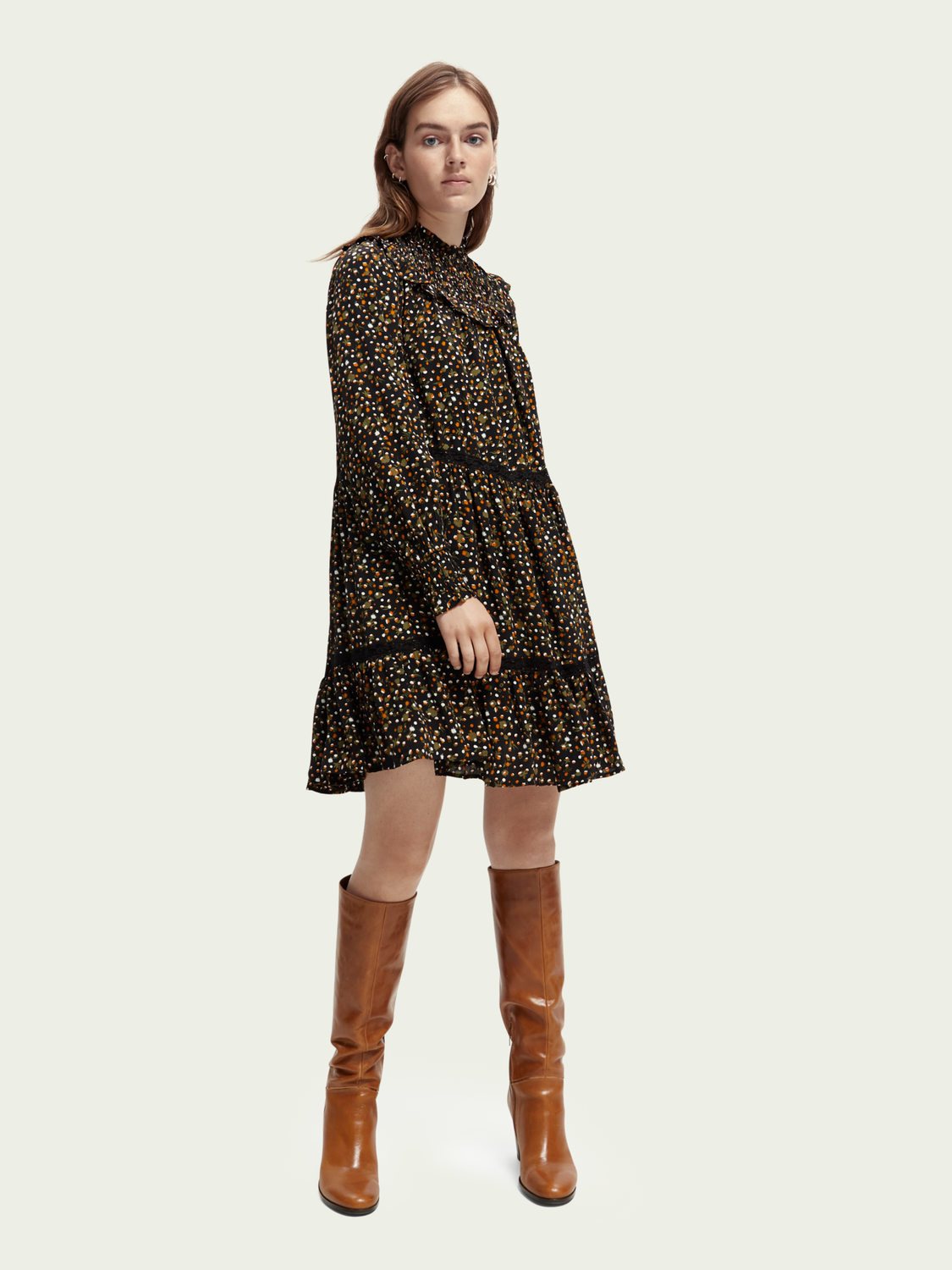 Smocked And Tiered Mini Dress | scotch & soda outlet