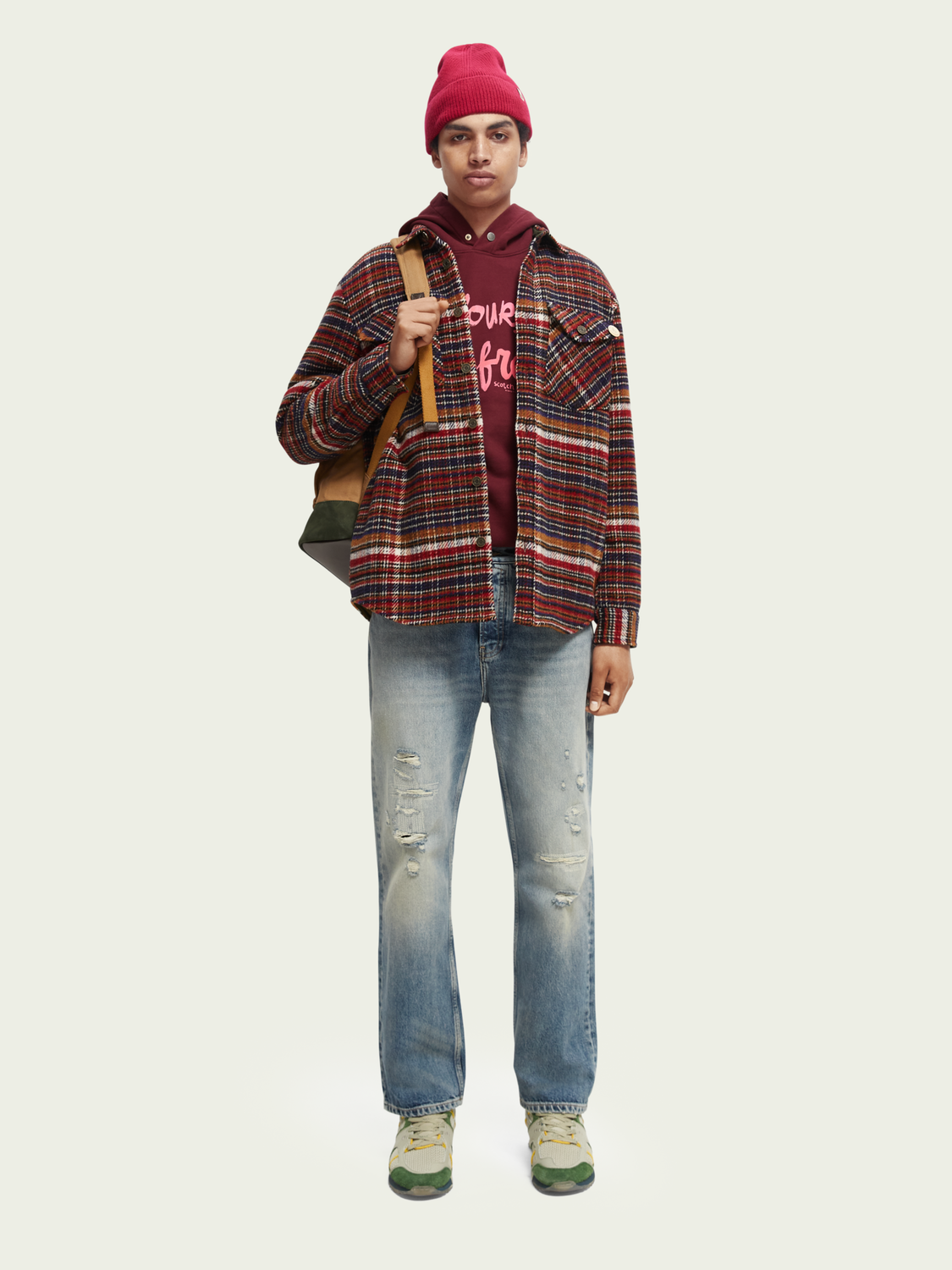 Checked Wool-Blend Overshirt | Scotch And Soda Outlet