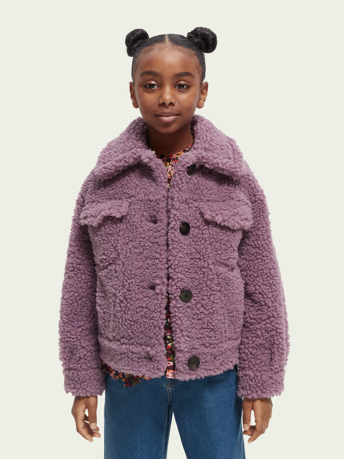 Boxy-Fit Teddy Trucker Jacket