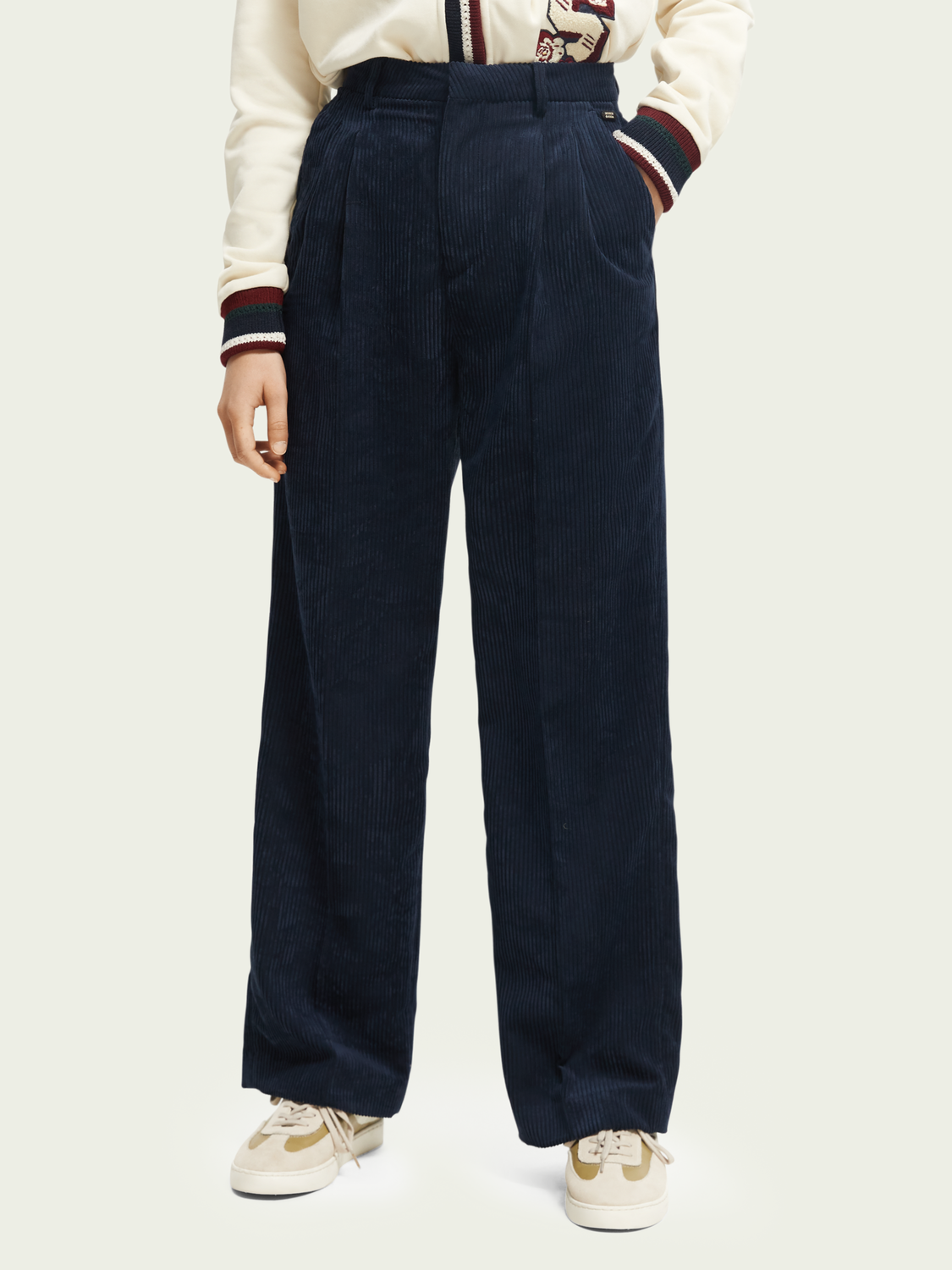 High-Rise Wide Leg Corduroy Trousers | scotch & soda outlet