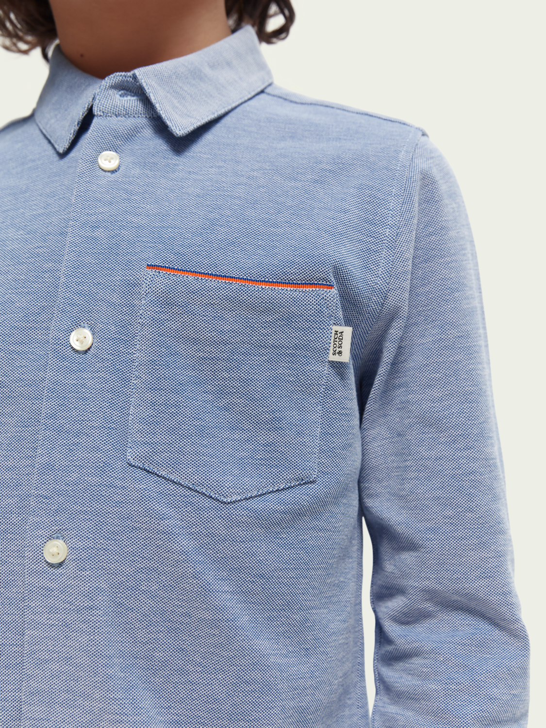 Regular-Fit Long-Sleeve Pique Shirt