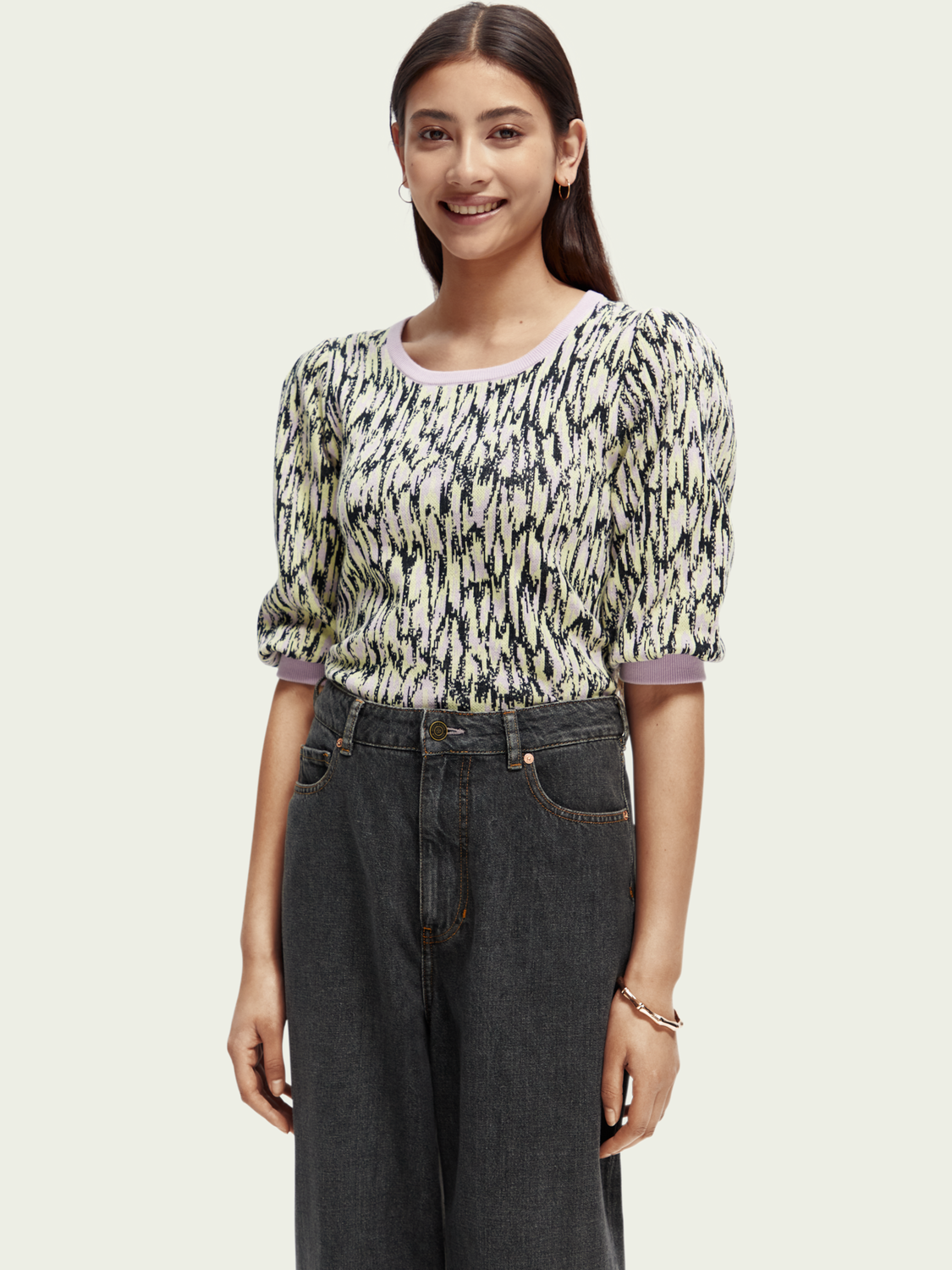 Jacquard Knit Organic Cotton Sweater | scotch & soda outlet