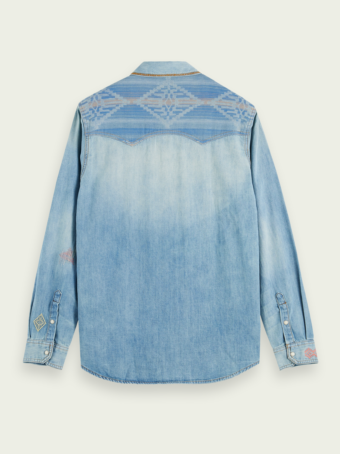 Ikat Detailed Western Denim Shirt | Scotch And Soda Outlet