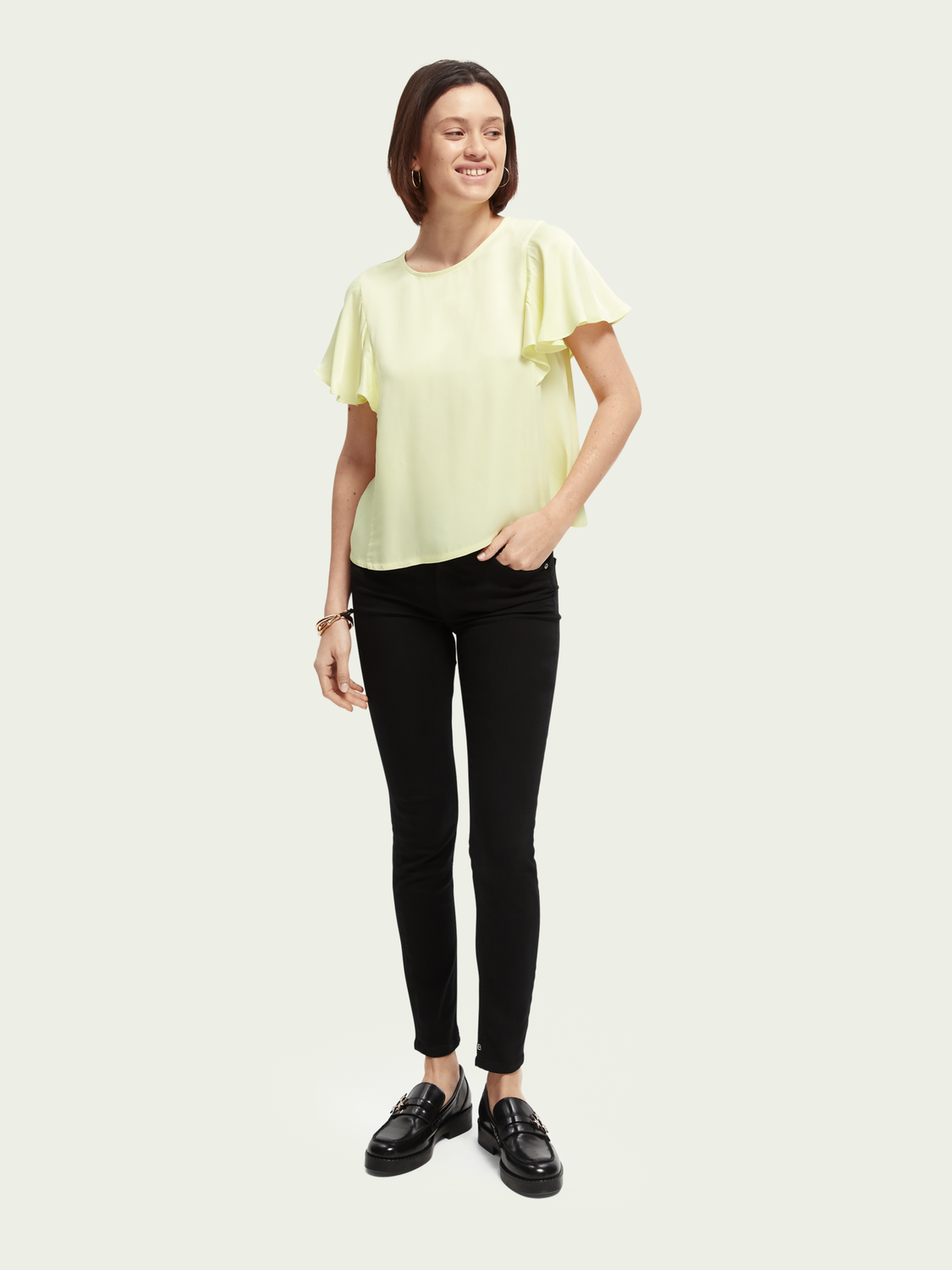 Top With Flounce Sleeves