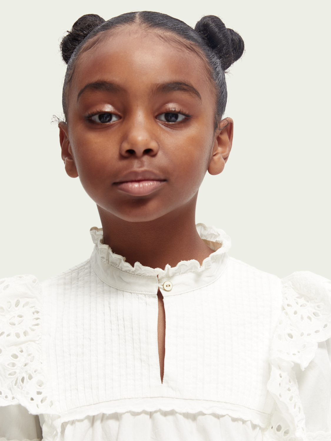 Broderie Anglaise Organic Cotton Ruffled Top