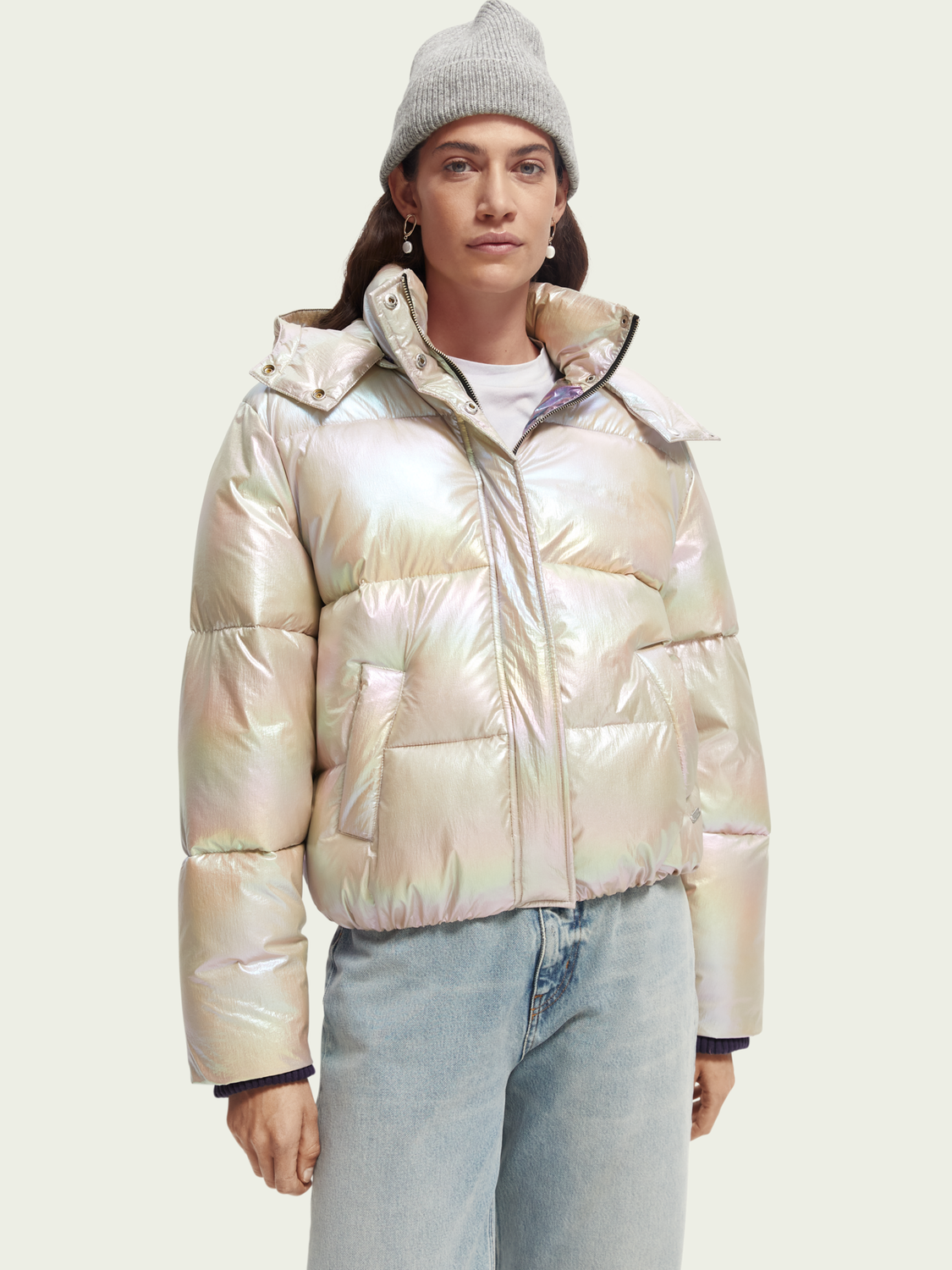 Water-Repellent Puffer Jacket With Removable Hood | scotch & soda outlet