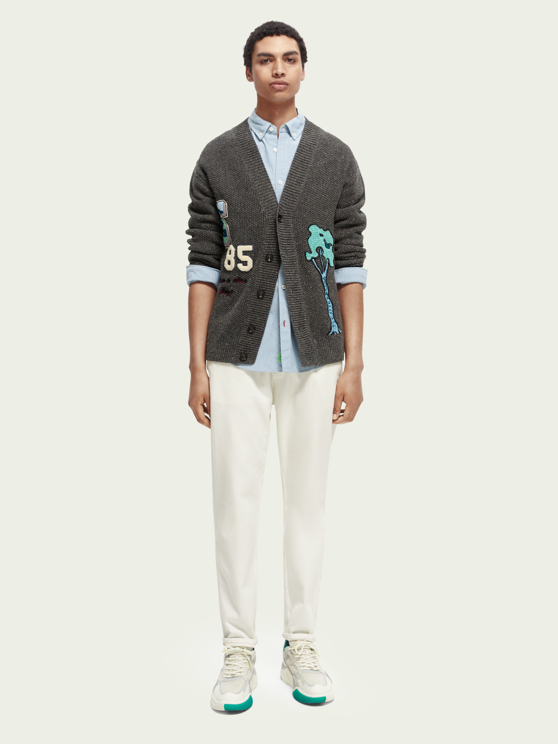 Embroidered Varsity Patch Cardigan | Scotch And Soda Outlet