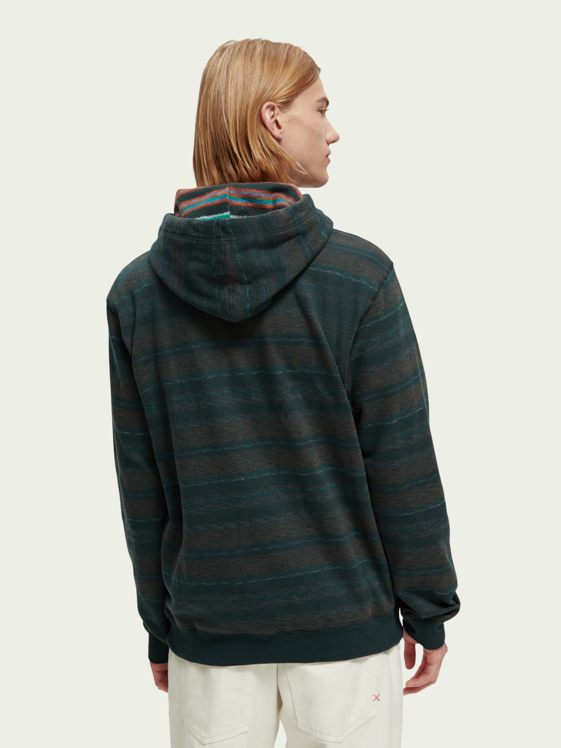 Striped Contrast-Lined Hoodie | Scotch And Soda Outlet