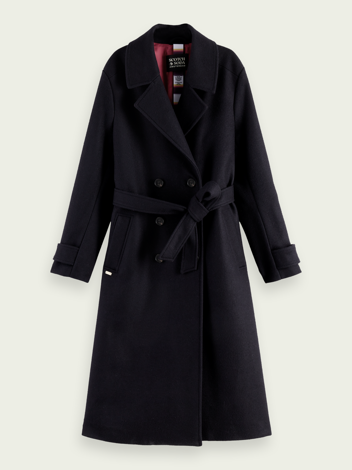 Wool-Blended Double-Breasted Trench Coat | scotch & soda outlet