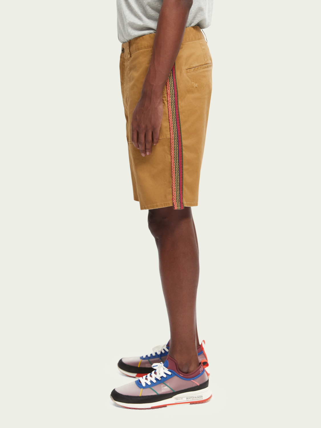 Relaxed-Fit Organic Cotton Shorts With Tape Detail | Scotch And Soda Outlet