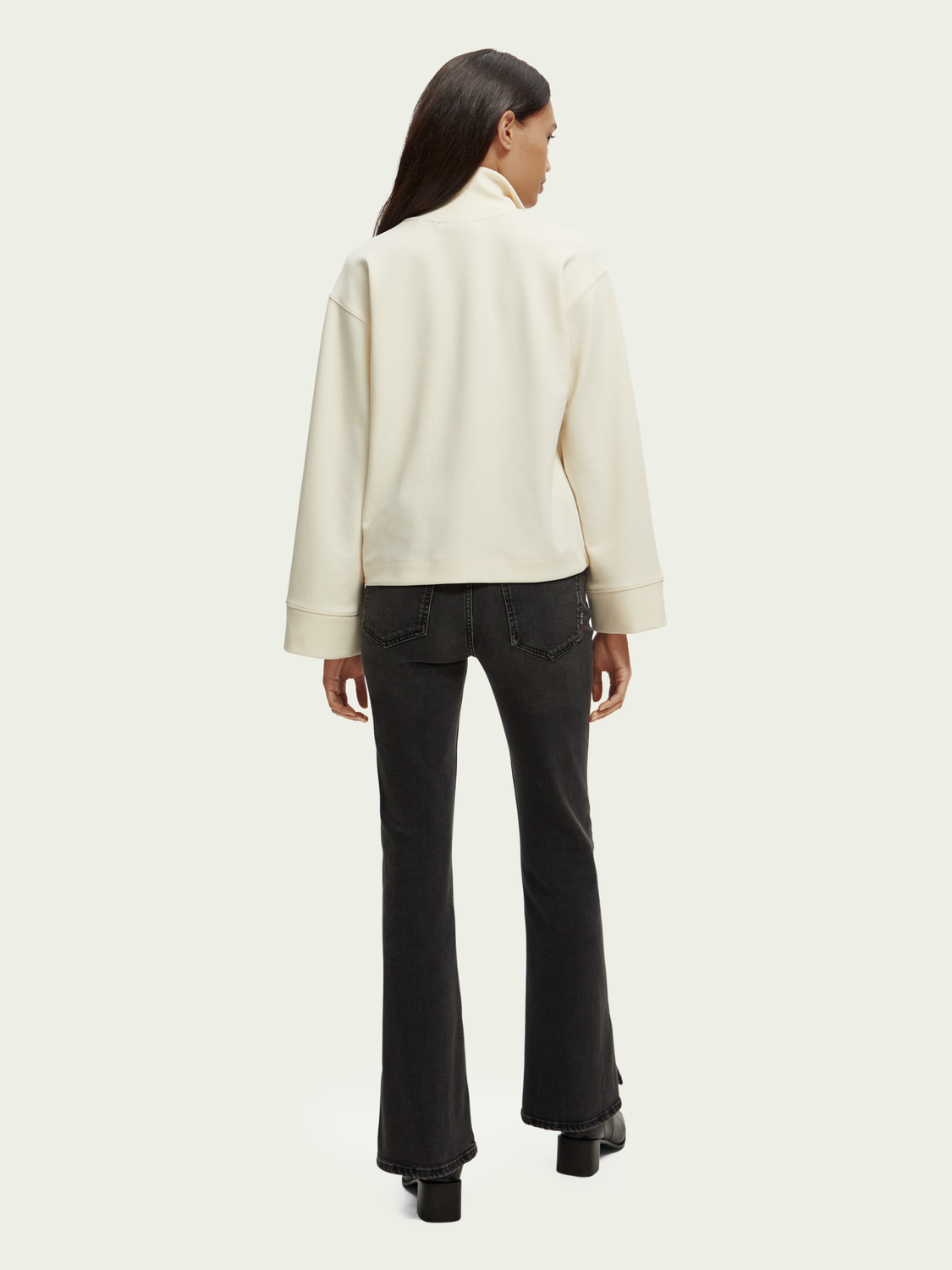 Half-Zip Trumpet-Sleeved Sweatshirt | scotch & soda outlet