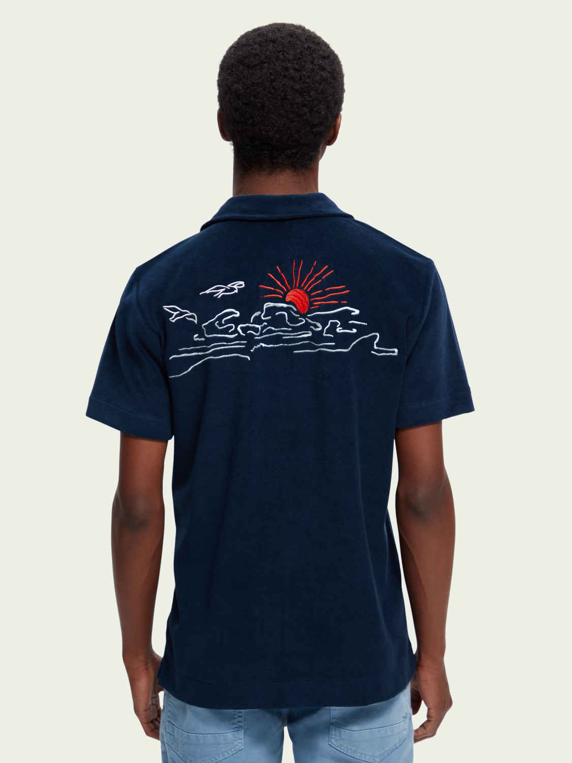 Terry Short-Sleeved Organic Cotton Camp Shirt | Scotch And Soda Outlet