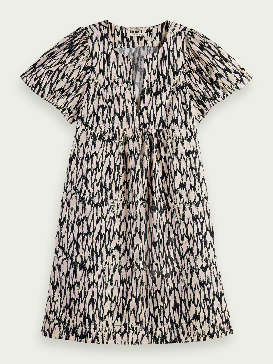 Organic Short Sleeved V-Neck Shift Dress | scotch & soda outlet