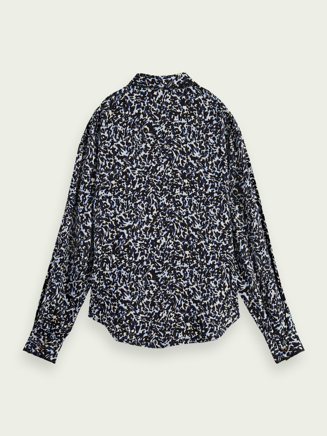 Long-Sleeve Jacquard Shirt With Embroidered Trimming | scotch & soda outlet