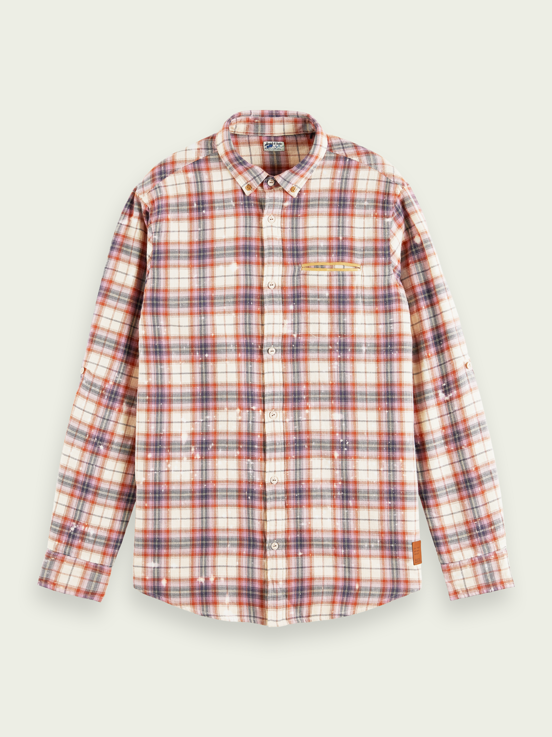 Bonded Checked Organic Shirt With Sleeve-Adjustment | Scotch And Soda Outlet