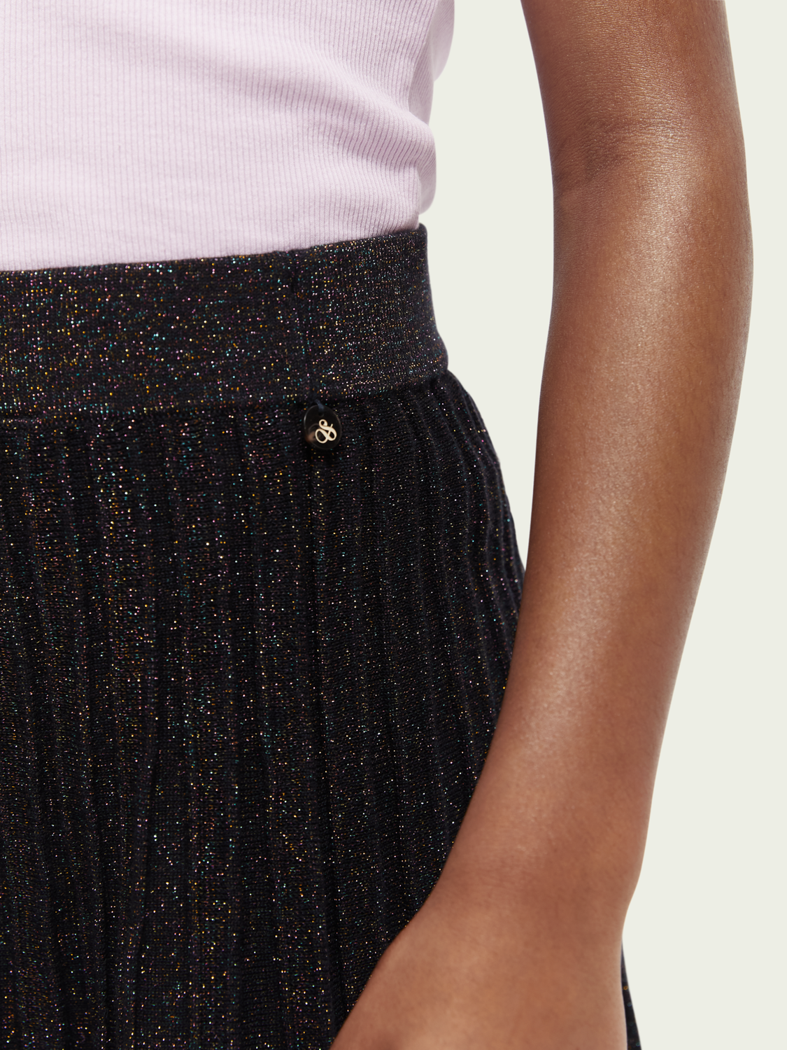 Scotch Soda Outlet | Pleated Glitter Midi Skirt