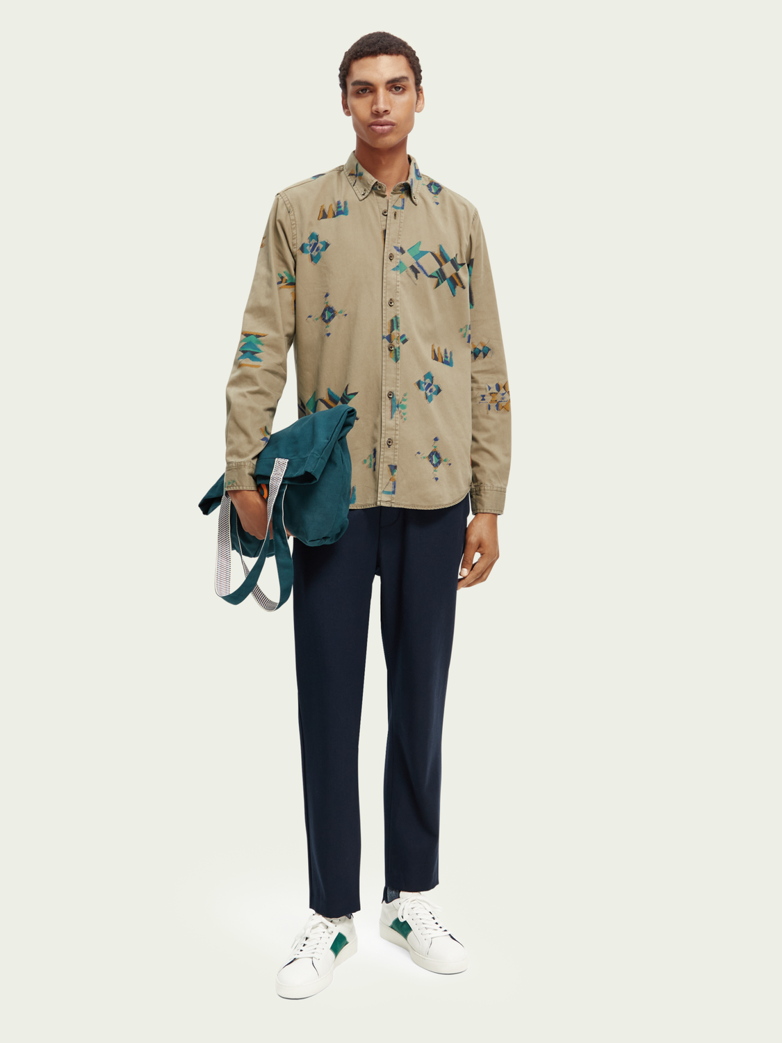 Regular Fit Printed Twill Shirt | Scotch And Soda Outlet