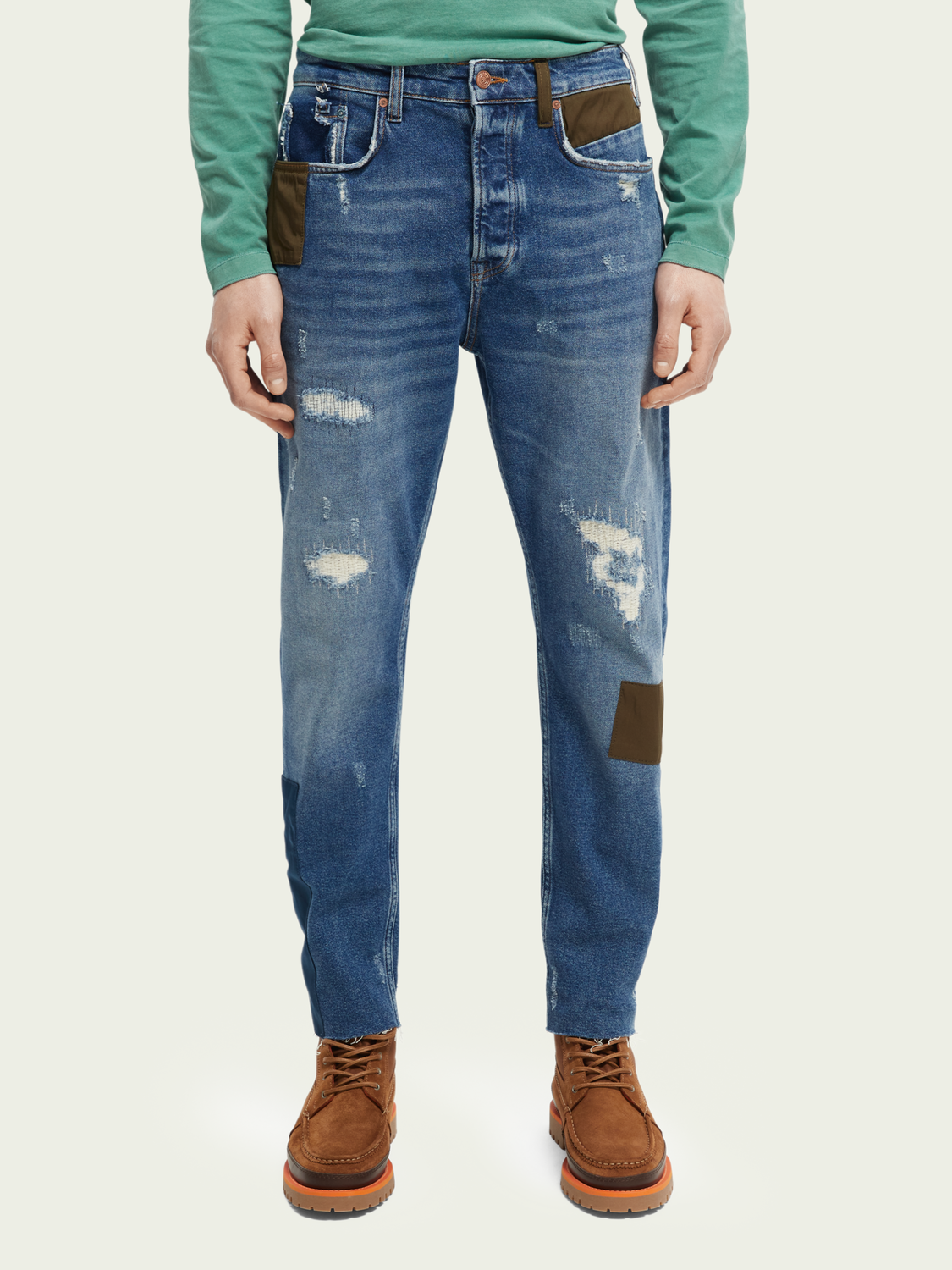 The Dean Loose Tapered-Fit Patchwork Jeans | Scotch And Soda Outlet