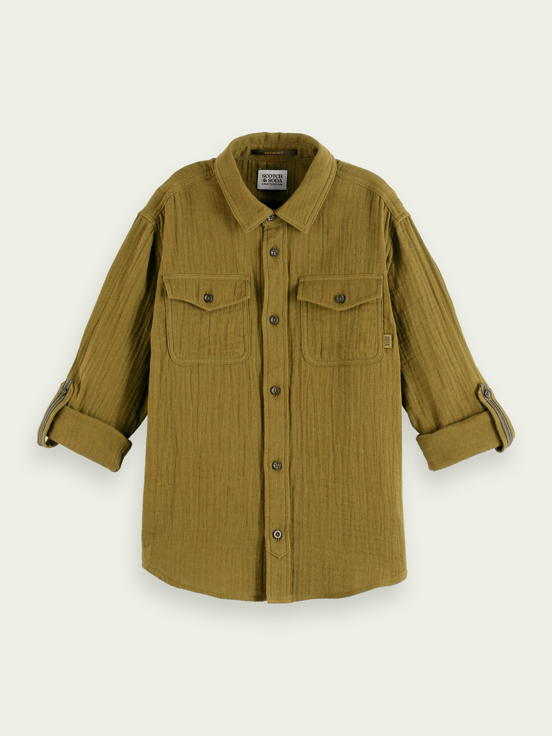 Regular-Fit Bonded Cotton Long-Sleeve Shirt