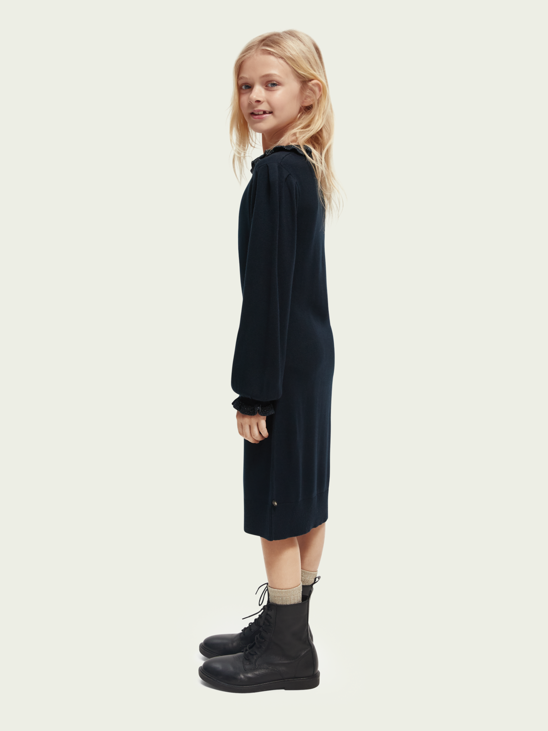 Scotch Soda Outlet | Fitted Knit Midi-Length Long-Sleeve Dress