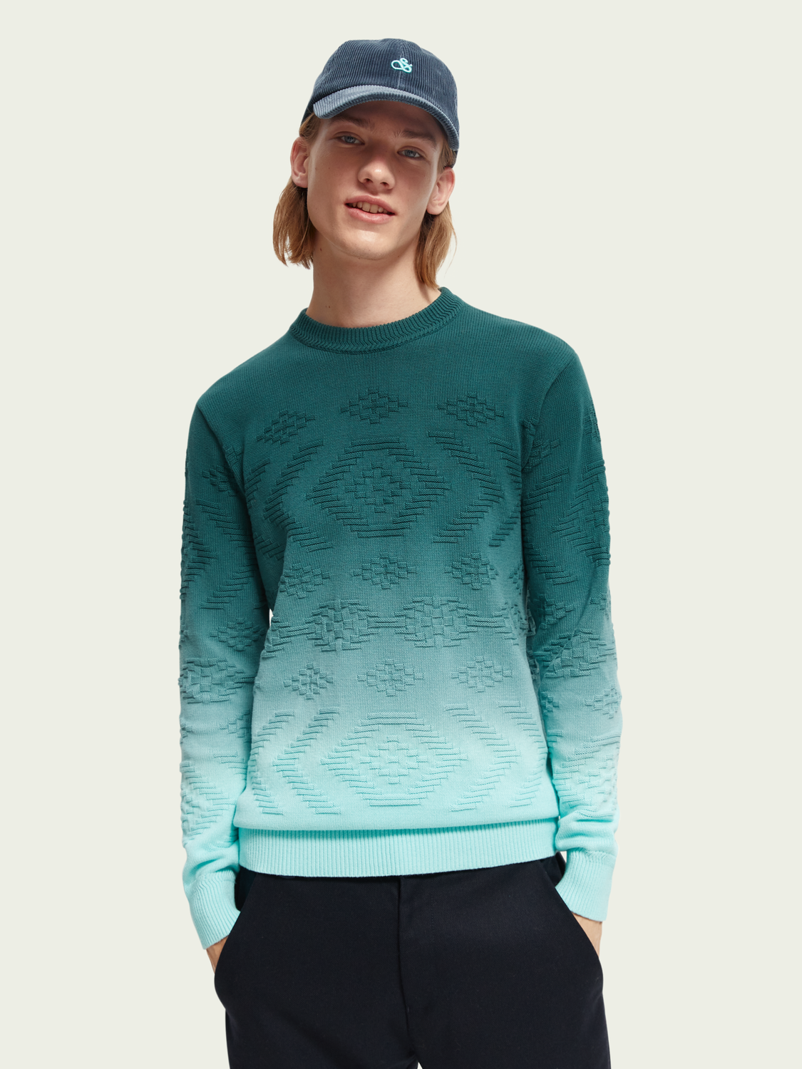 Dip-Dyed Jacquard Sweater | Scotch And Soda Outlet