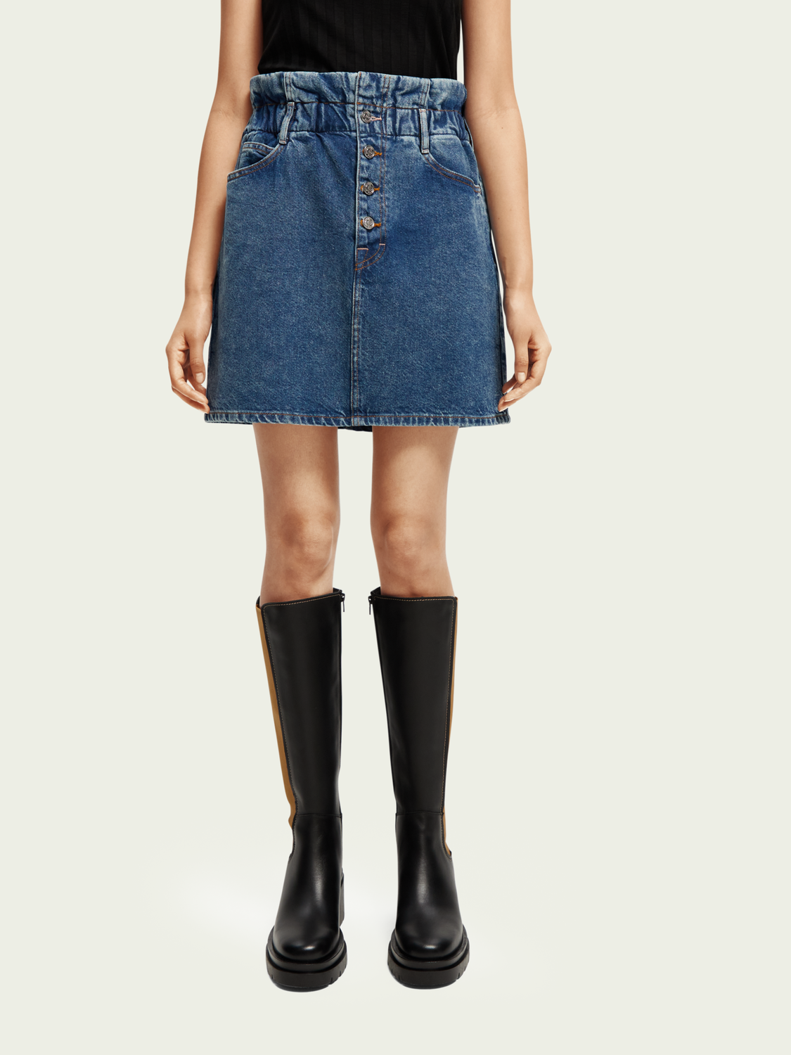 Denim Paper Bag Mini Skirt | scotch & soda outlet