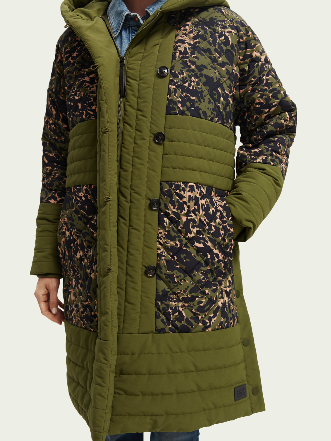 Quilted Animal Print Parka | scotch & soda outlet