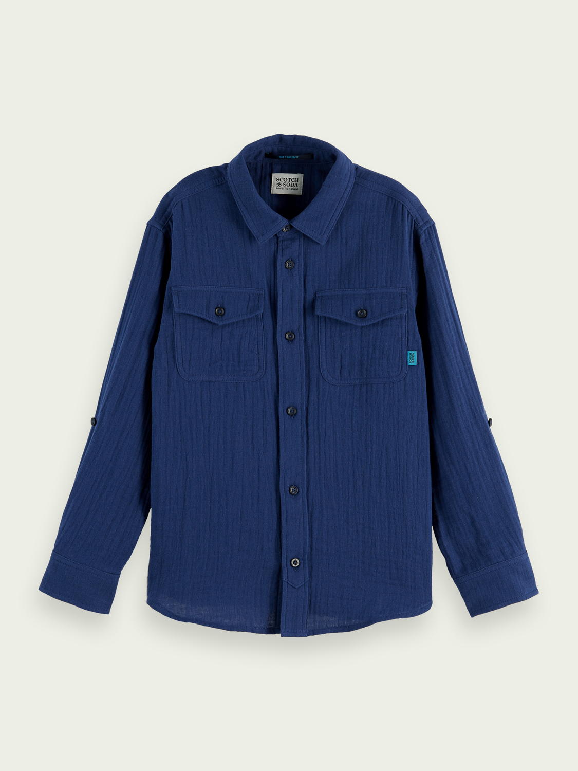 Regular-Fit Bonded Cotton Long-Sleeve Shirt