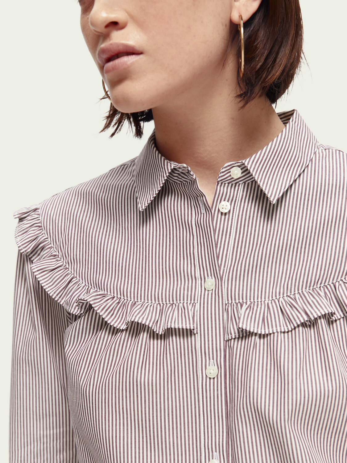 Ruffled Organic Cotton Shirt | scotch & soda outlet