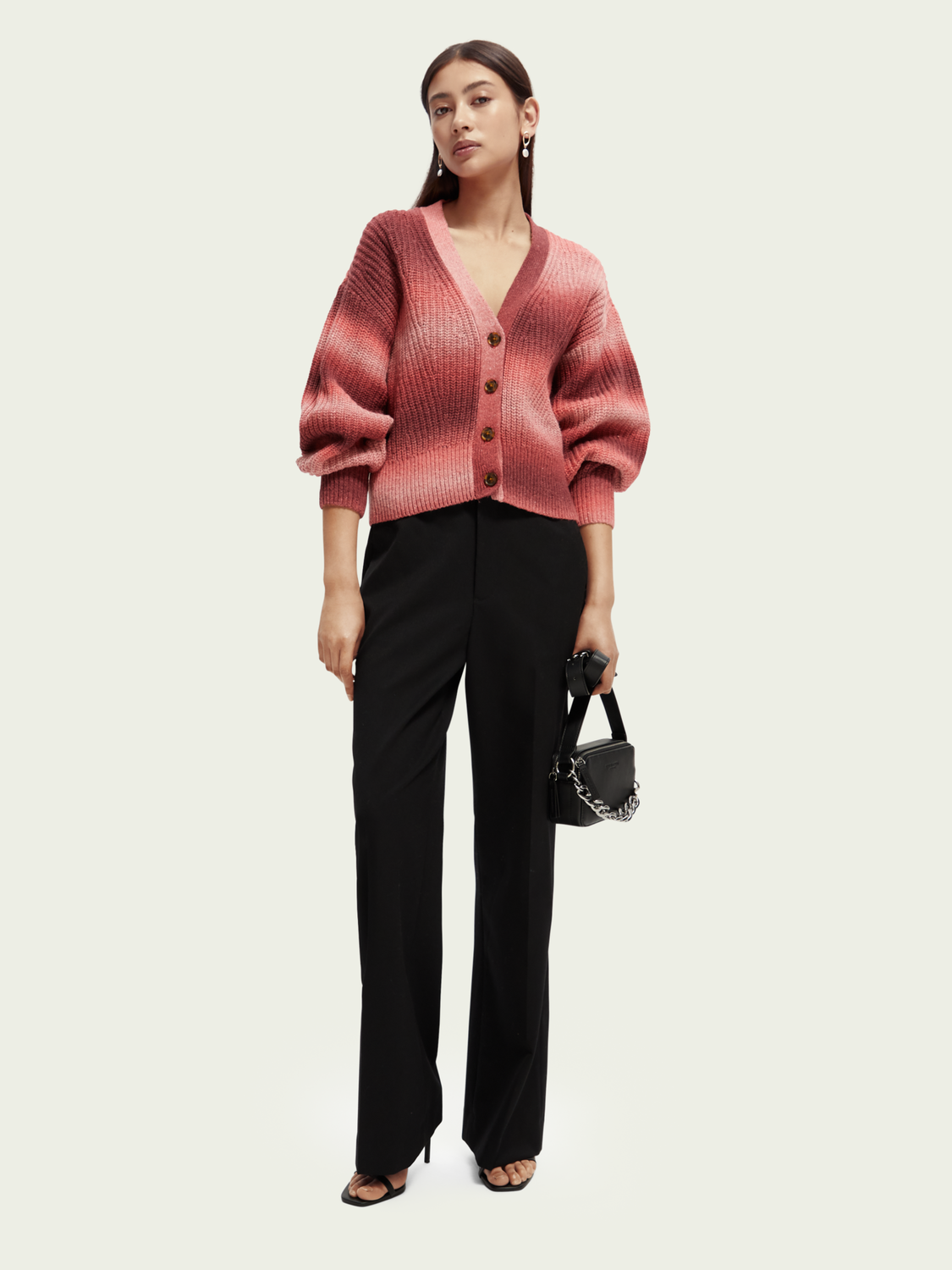 Knitted Puffy Sleeve Cardigan | scotch & soda outlet