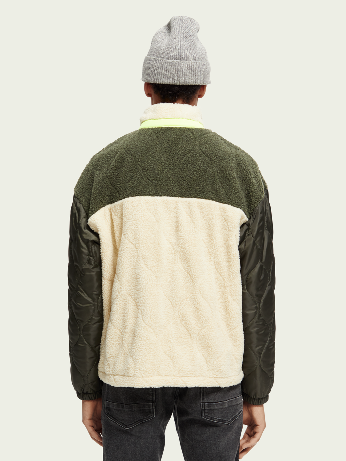 Panelled Quilted Teddy Jacket | Scotch And Soda Outlet