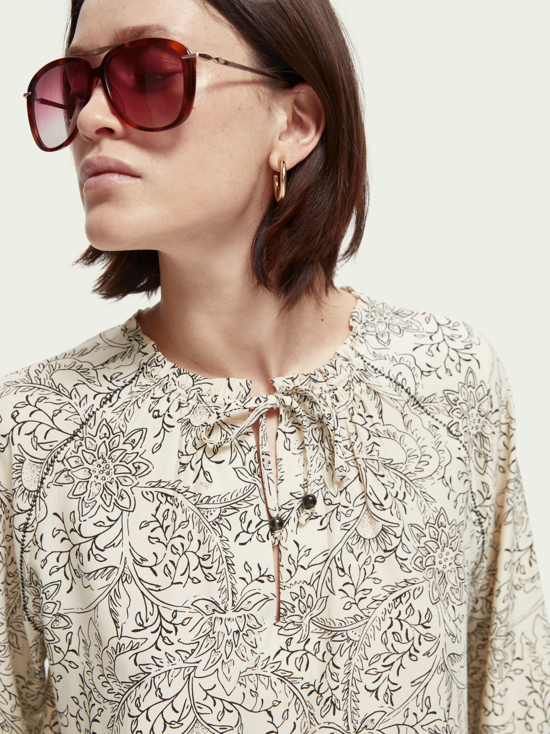 Easy-Fit Smock Detailed Top | scotch & soda outlet