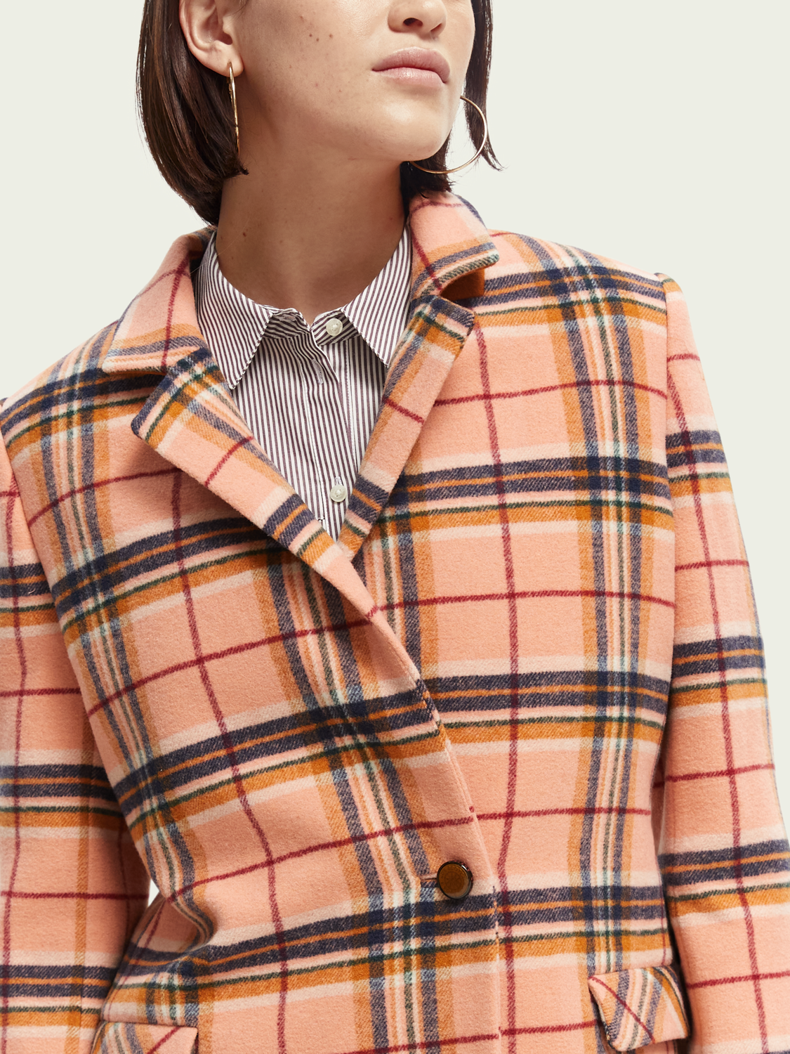 Tailored Single-Breasted Wool-Blended Coat | scotch & soda outlet