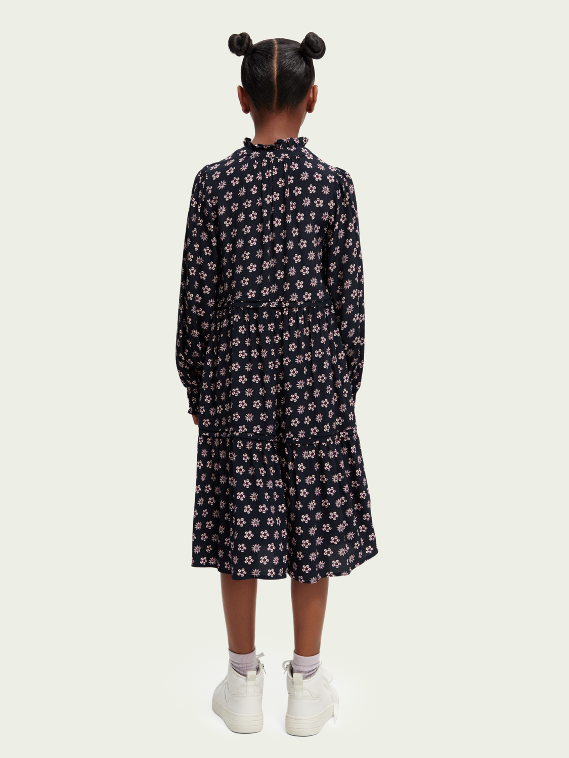 Scotch Soda Outlet | Long-Sleeved Printed Midi Dress