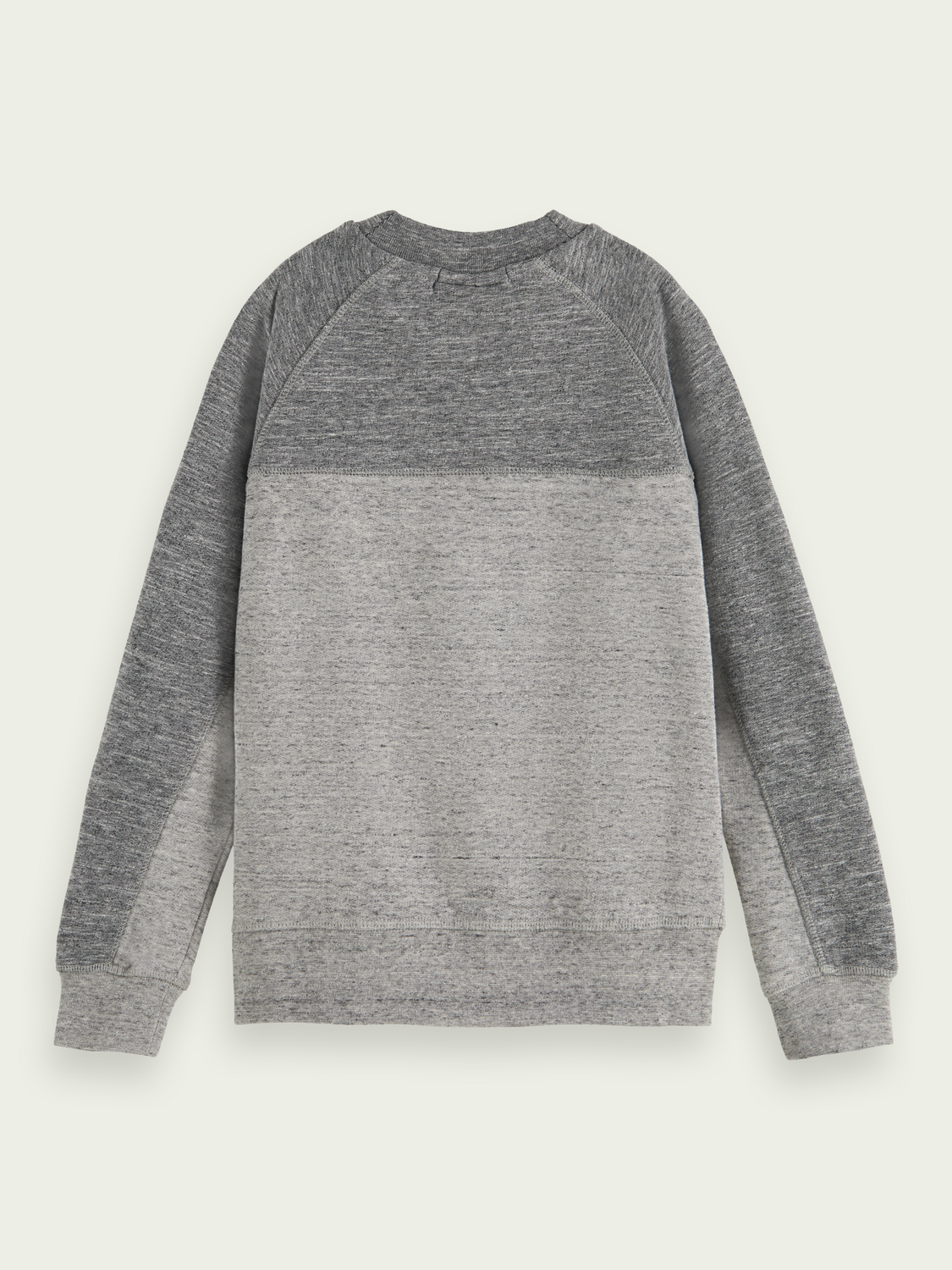 Scotch Soda Outlet | Panelled Melange Crewneck Side-Zip Sweatshirt