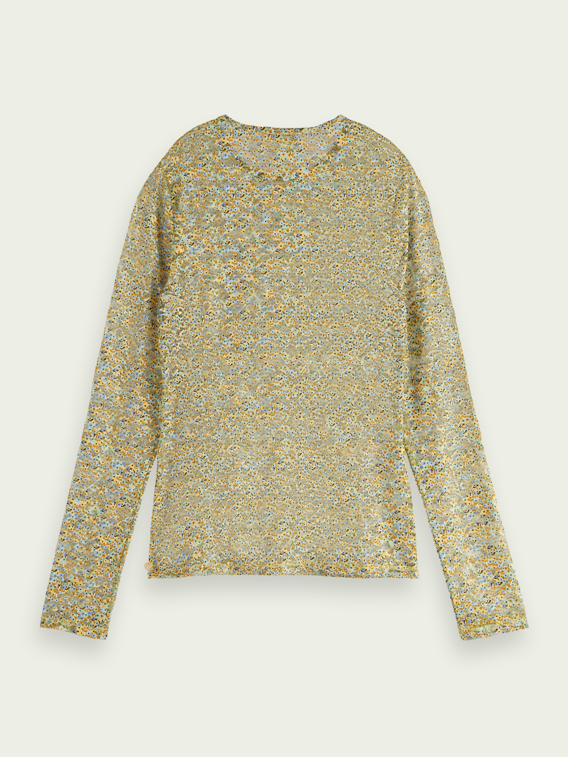 Printed Slim-Fit Sheer Lace Top | scotch & soda outlet