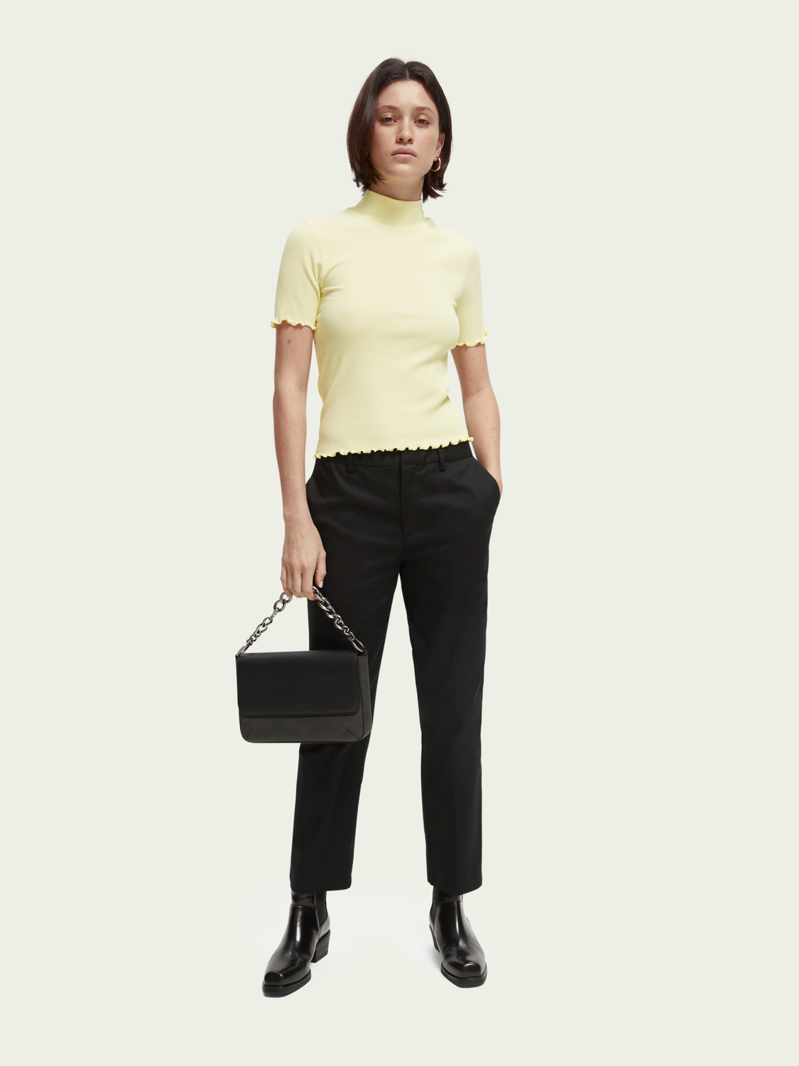 Mock Neck Slim-Fit Organic Cotton Shirt | scotch & soda outlet
