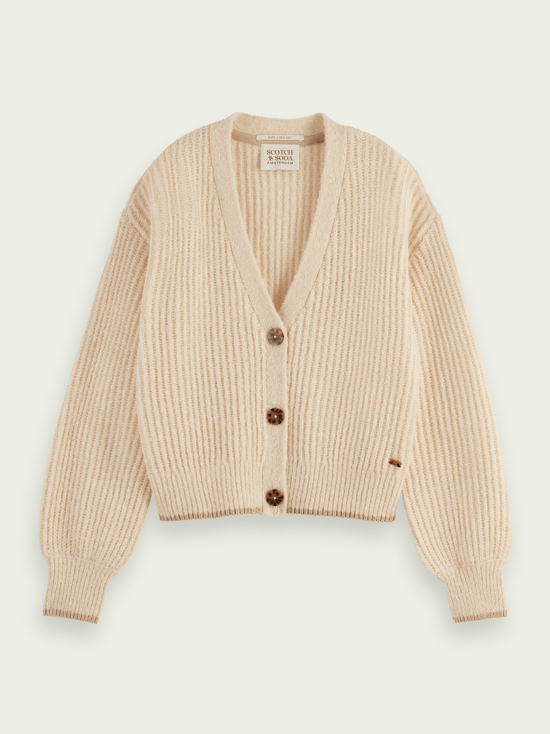 Fuzzy Voluminous-Sleeved Cardigan | scotch & soda outlet