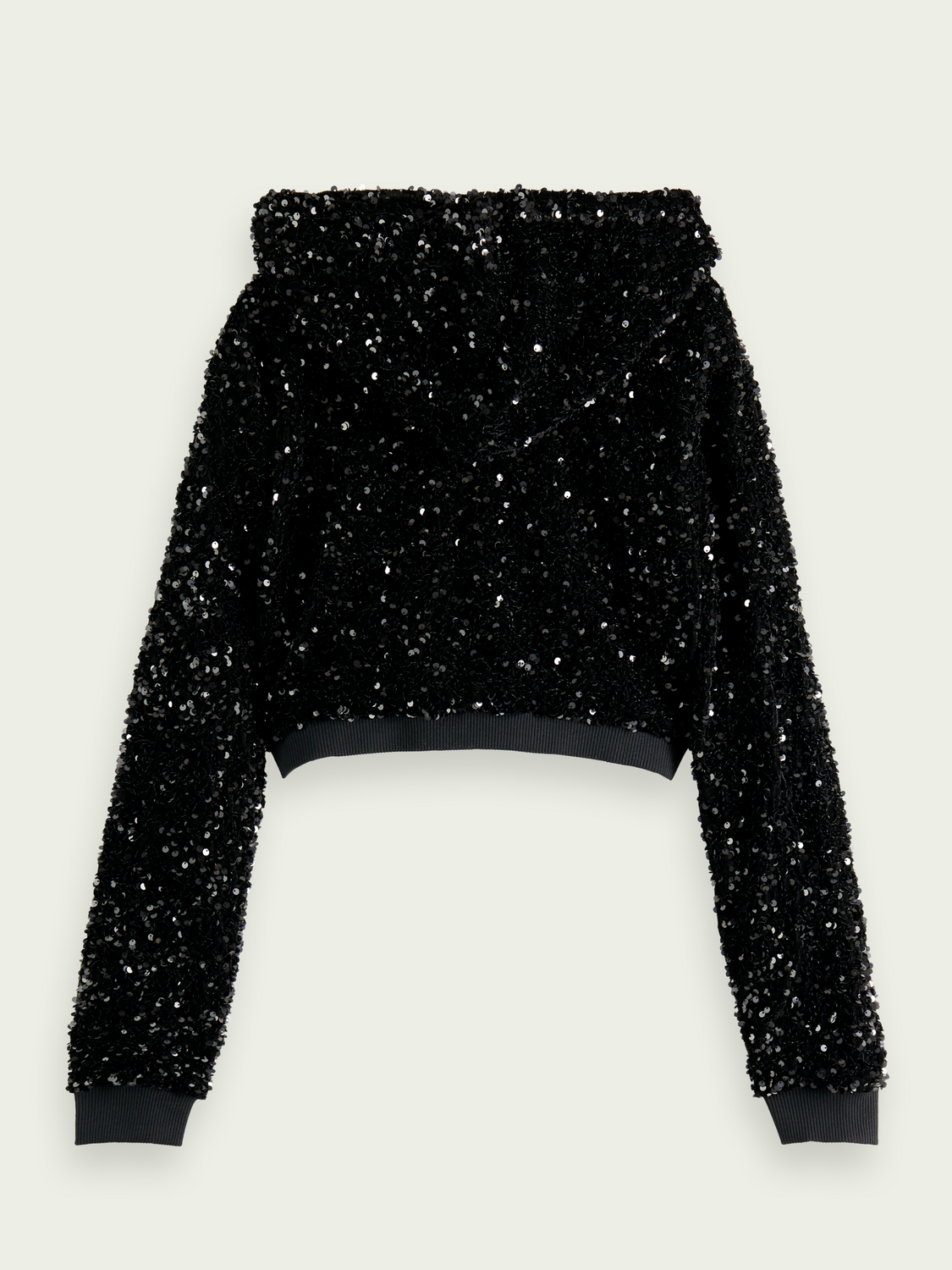 Cropped Sequin Hoodie | scotch & soda outlet