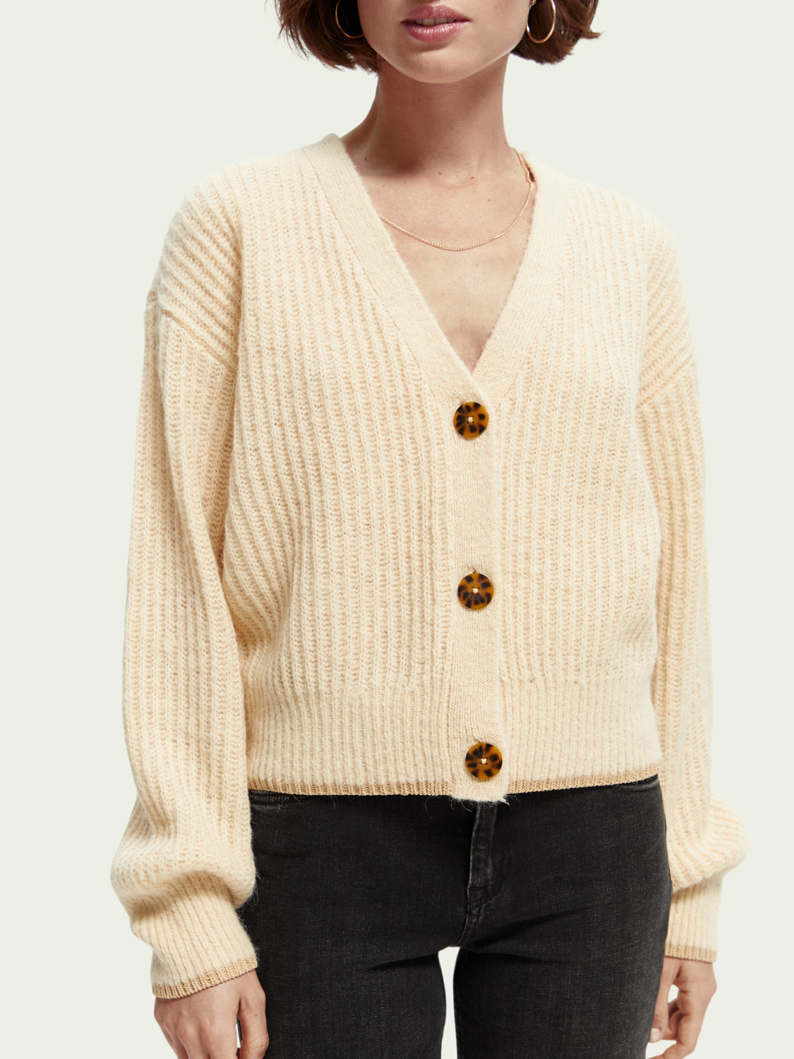 Fuzzy Voluminous-Sleeved Cardigan | scotch & soda outlet