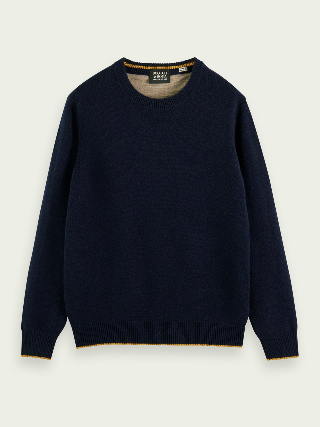Contrast Trimmed Cashmere Crewneck Sweater | Scotch And Soda Outlet