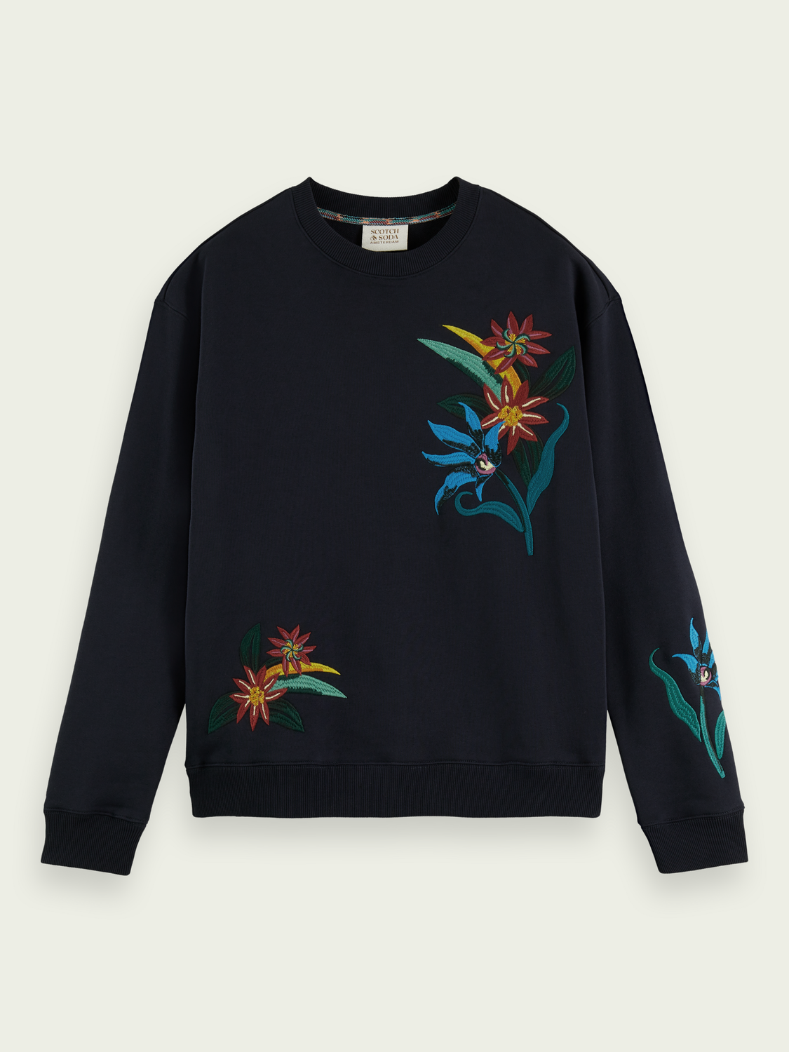 Relaxed Fit Embroidered Crewneck Sweatshirt | Scotch And Soda Outlet
